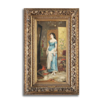 Frans Verhas, (1827 Dendermonde - 1897 Schaerbeck) - Ölgemälde "Devant le miroir"